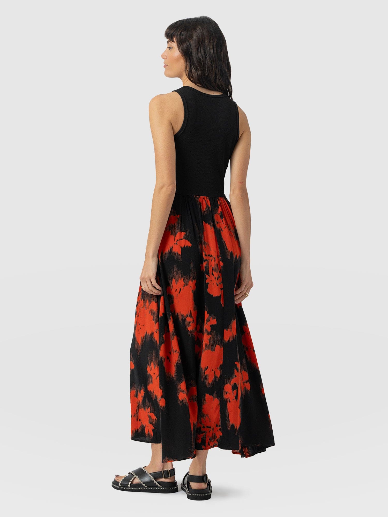 Renee Contrast Dress - Orange Fade Floral - Women's Dresses | Saint + Sofia® USA